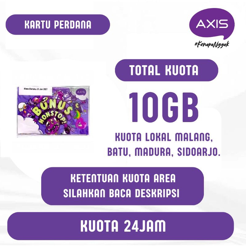 Perdana Axis 10GB Kuota Lokal