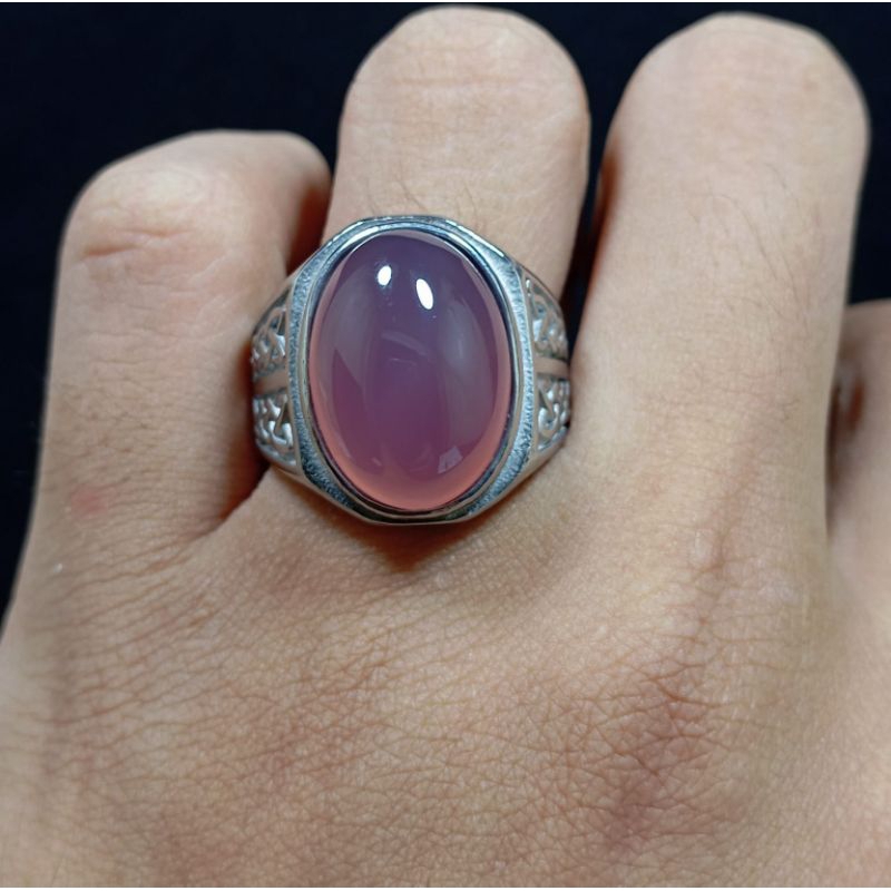 BATU AKIK LAVENDER BATURAJA ASLI NATURAL LENGKAP DENGAN SERTIFIKAT