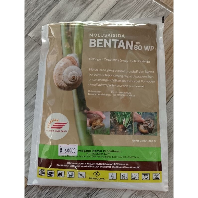 BENTAN 80WP OBAT KEONG MENGENDALI SIPUT MURBEI