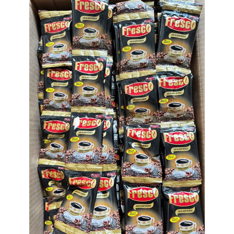 

Kopi Bubuk Fresco Mini 7gr 1 renceng isi 10 pcs bonus 2 pcs