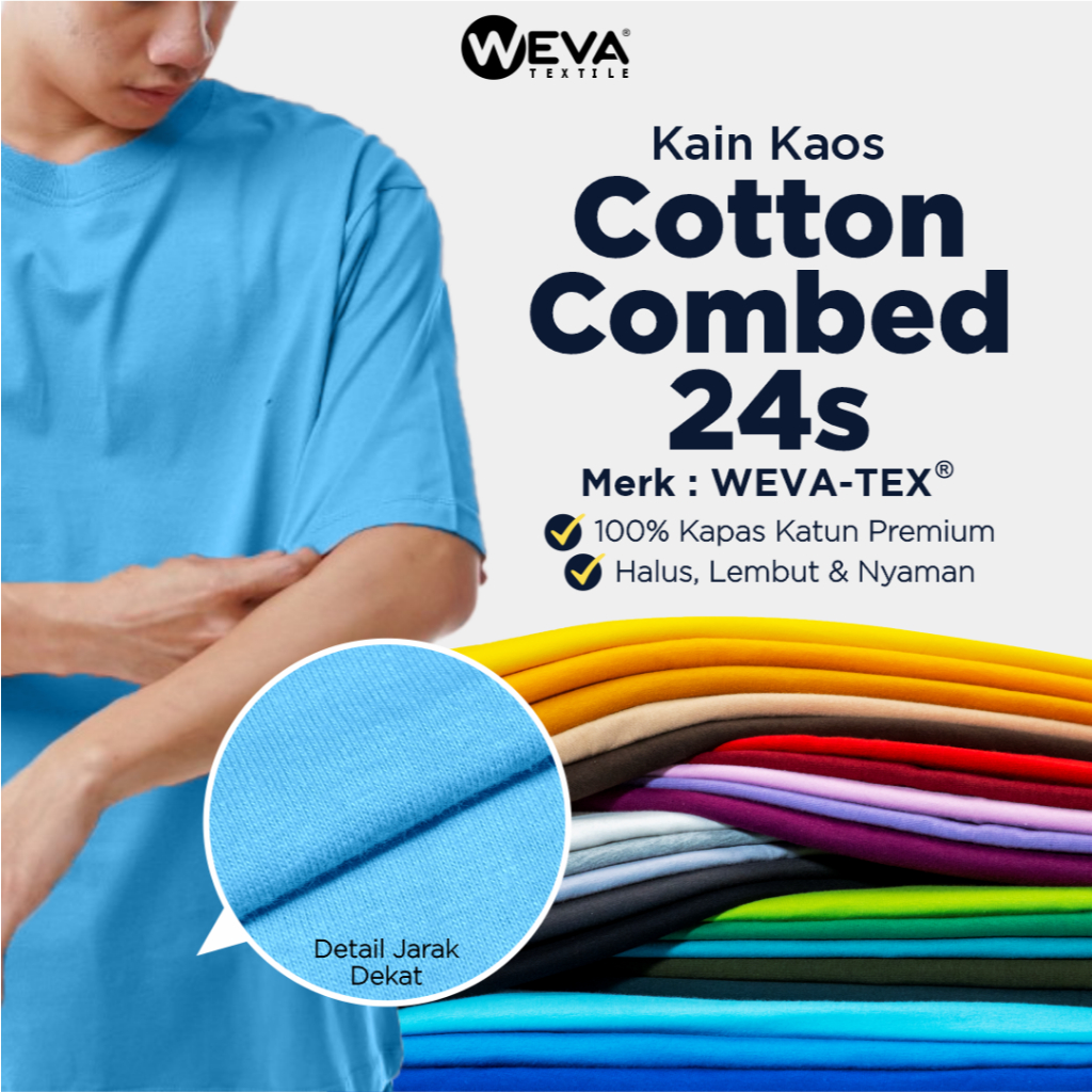 Bahan Kain Kiloan Cotton Combed 24s Bahan Kaos Distro