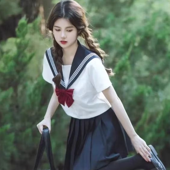 Set Seragam Sekolah Jepang Seifuku - Atasan Rok Dasi