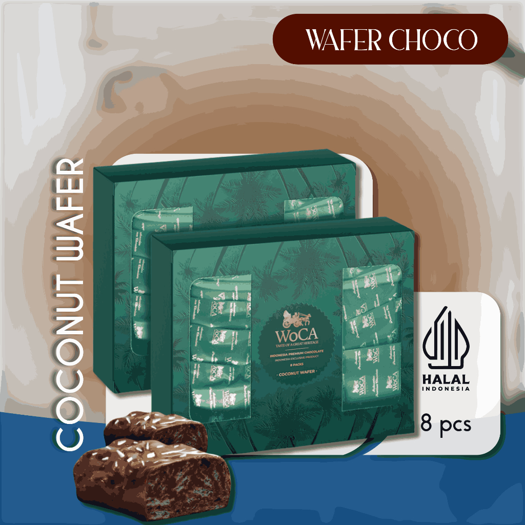 WoCA Wafer Coklat Premium - Coconut Chocolate