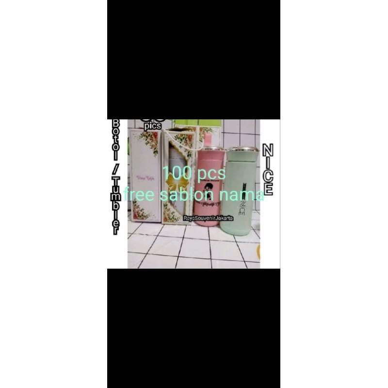 Free Sablon Nama botol / tumbler nice / Kado Ulang Tahun / Souvenir Pernikahan / Khitanan / kemasan 