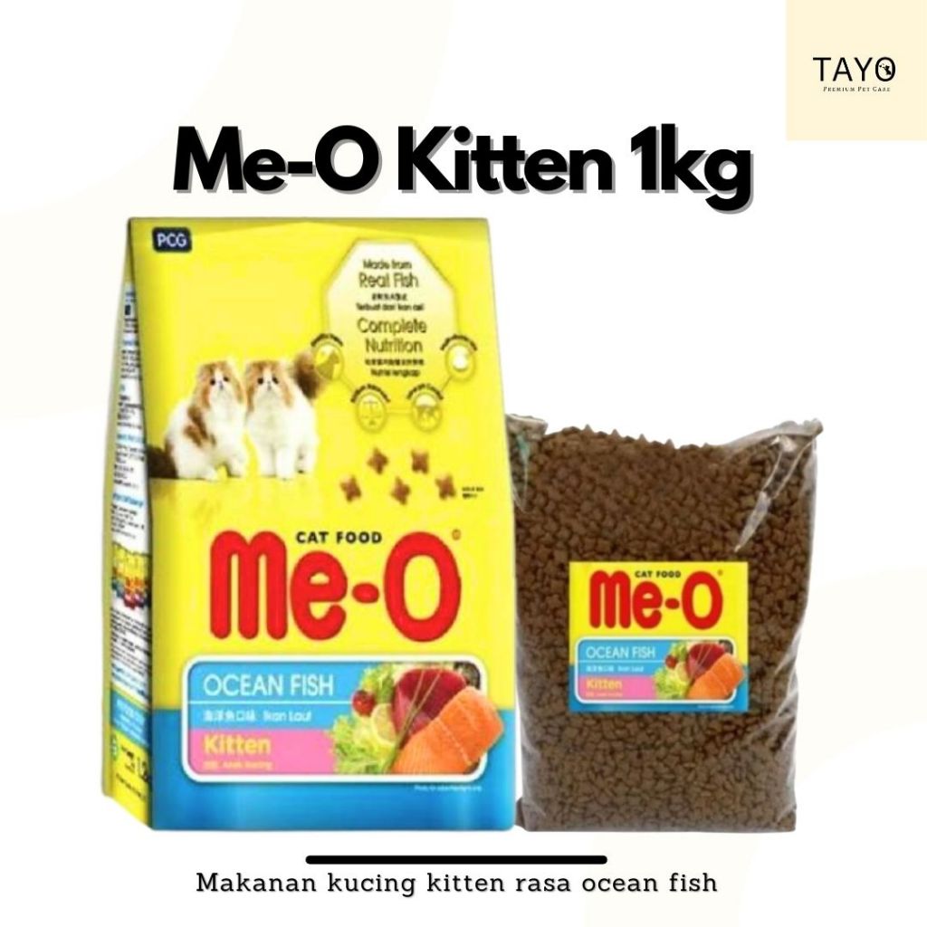 Meo Kitten 1 kg Repack Ocean Fish Untuk Anak Kucing Makanan Kucing Murah Bagus Pakan Kucing Kitten
