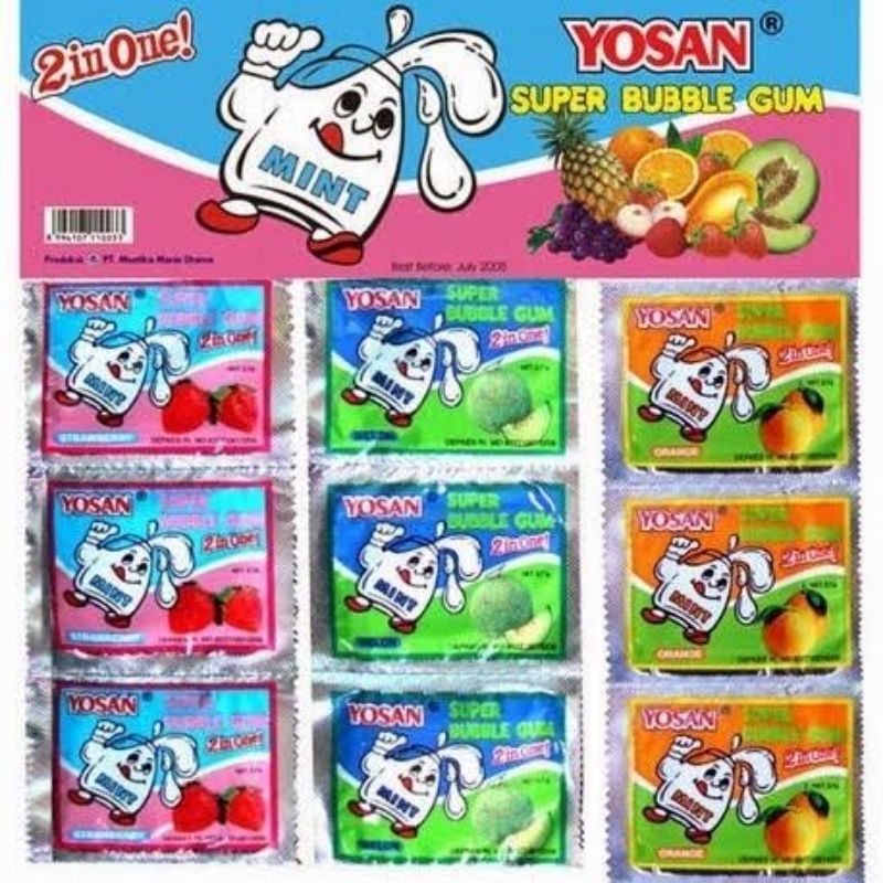 

PERMEN KARET JADUL YOSAN 2 IN 1 ISI 24 PCS