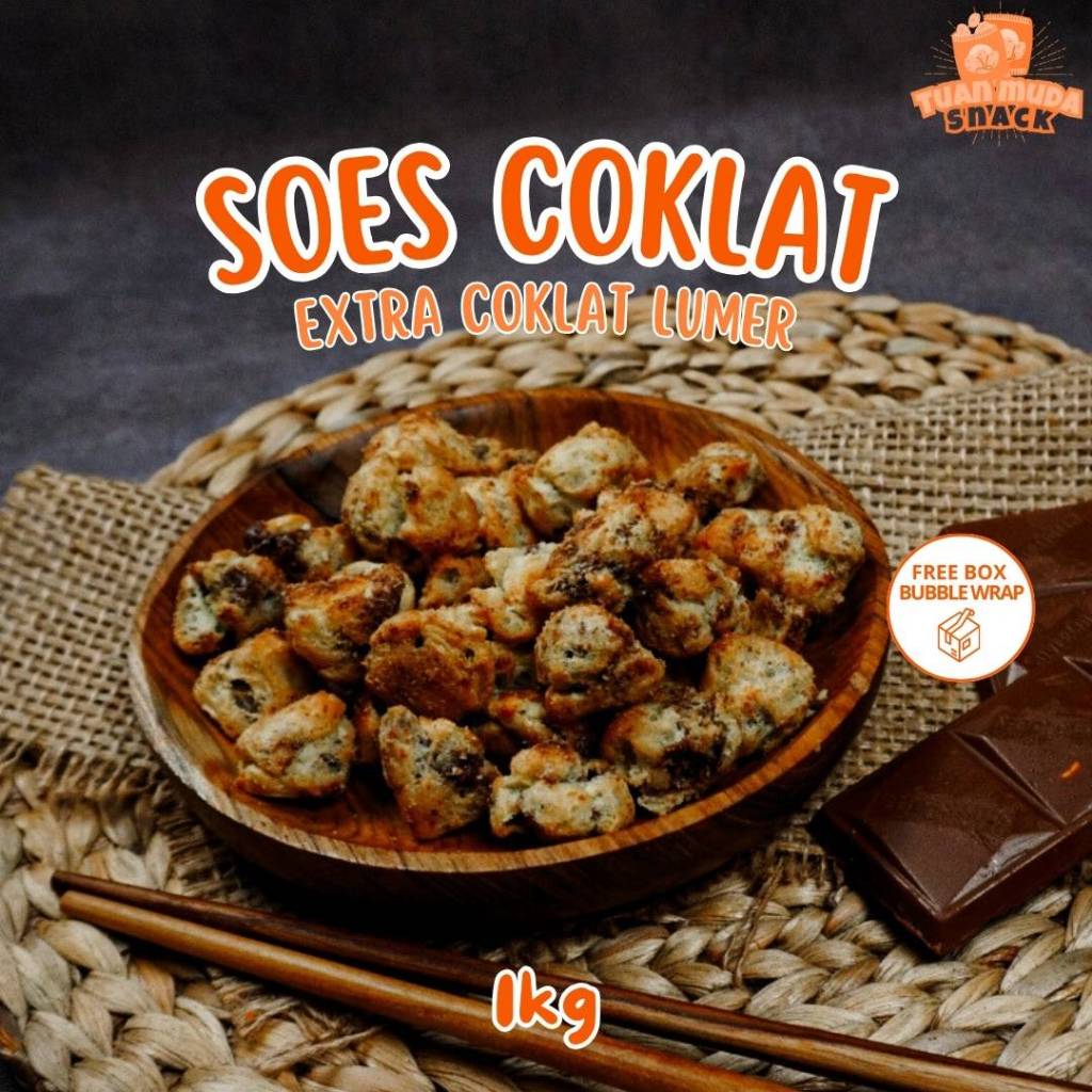 

Bisa COD Soes Coklat 1kg Cemilan Snack Manis Extra Coklat