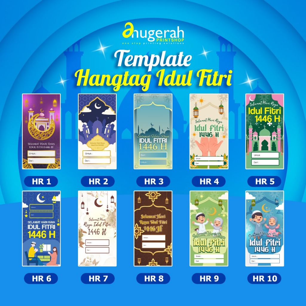 

Cetak Hang Tag Idul Fitri / Hangtag Price Tag Produk Lebaran Free Template Custom 1 Sisi AC 260 GR
