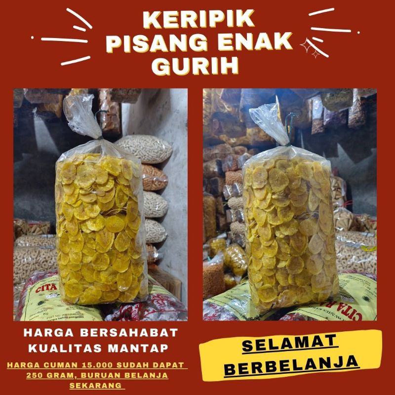 

keripik Pisang Enak Gurih Lezat 250 Gram, Snack Food (Cemilan Enak)