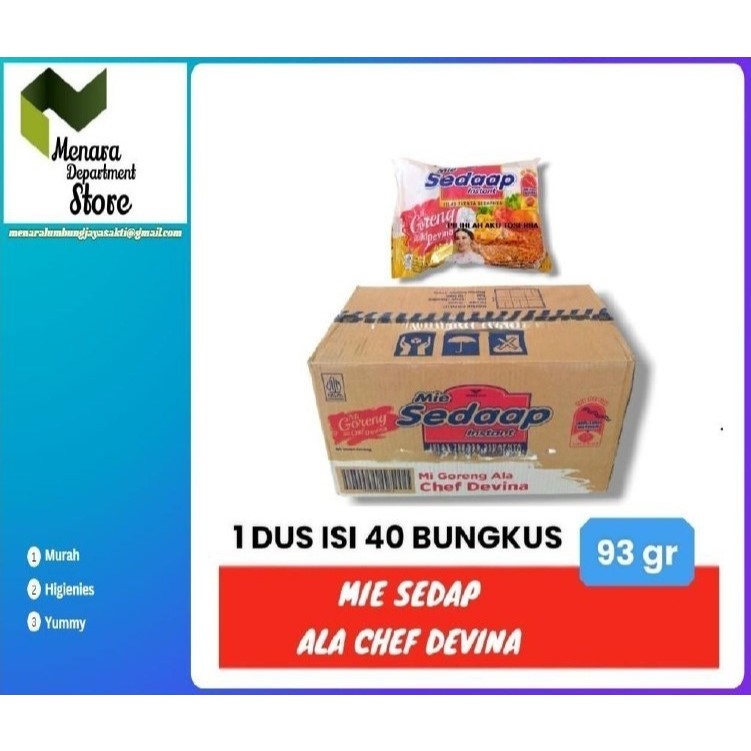 

Mie Instant MIE SEDAAP GORENG ALA CHEF DEVINA - ( Harga 1 DUS )