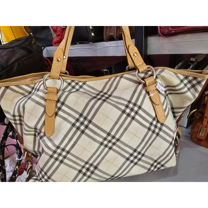 burberry tote bag blue label, preloved