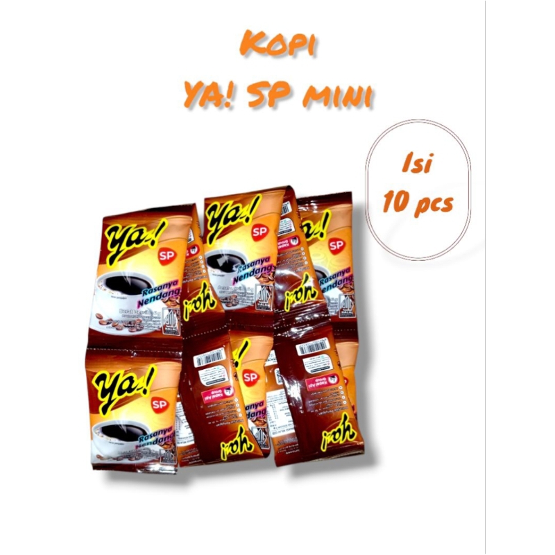 

Kopi YA! SP MINI tanpa gula 10 pcs × 6 gr [HARGA 1 RENTENG] kopi hitam / tanpa gula