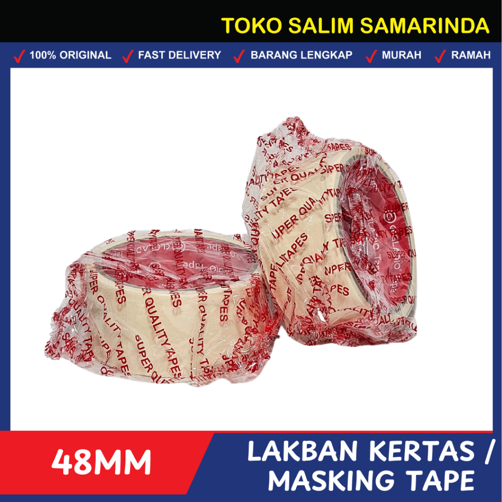 

Lakban Kertas / Masking Tape 48MM Berkualitas