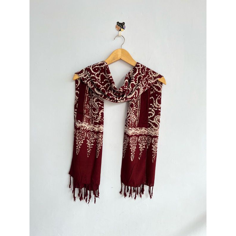 Syal Scraf Batik Selendang Batik Modern Bahan Rayon - SCRAF LEHER