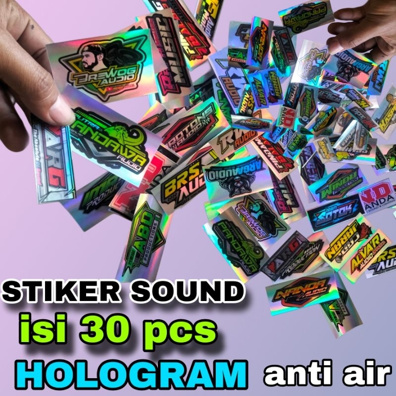 

30 PCS STIKER ARG DAN SOUND LAINYA BAHAN HOLOGRAM
