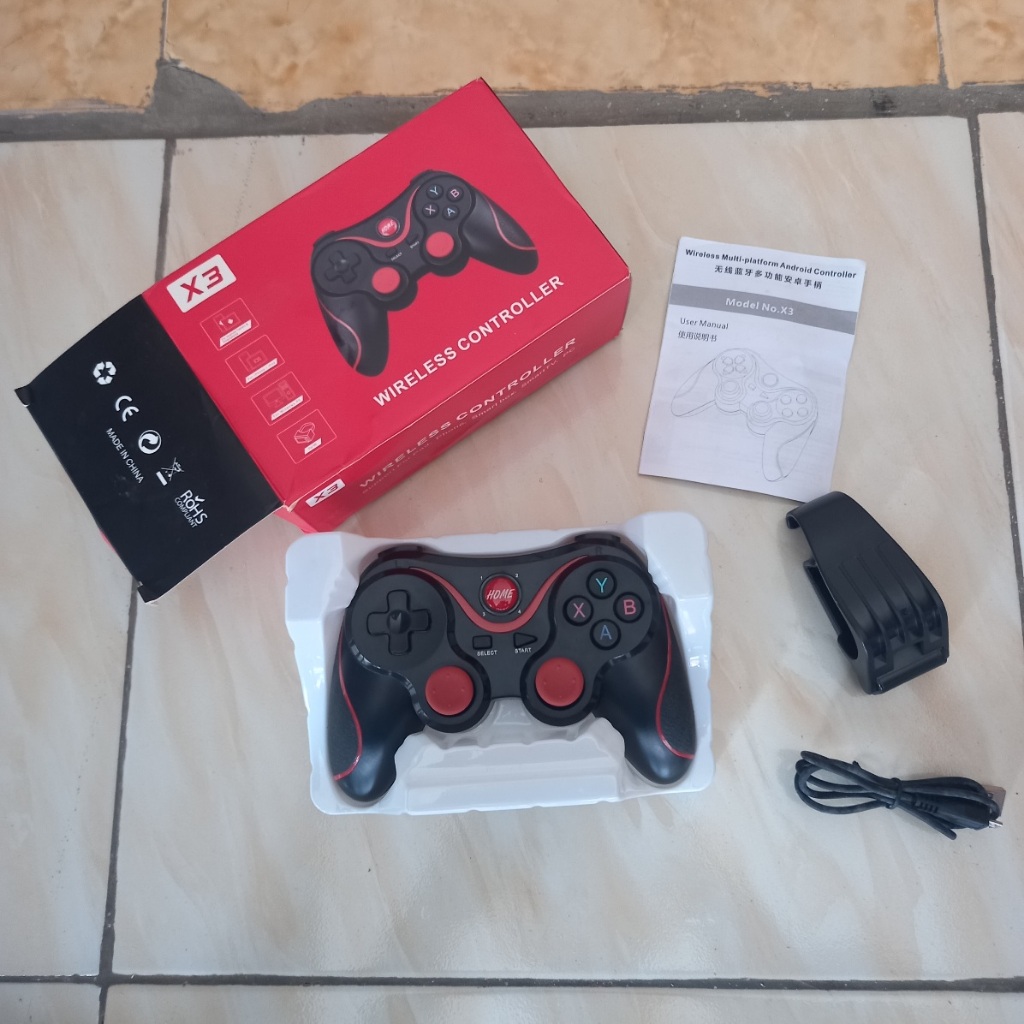 (bekas bagus) Gamepad X3 Bluetooth Smartphone Holder Wireless Joystick PC Gamesir F1