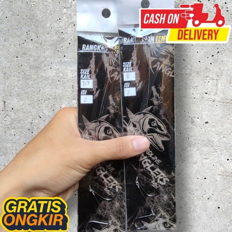 COD RANGKAIAN TENGGIRI 2 MATA KAIL PANCING KONCERAN TENGGIRI / RANGKAIAN PANCING IKAN GIGI TAJAM RAN