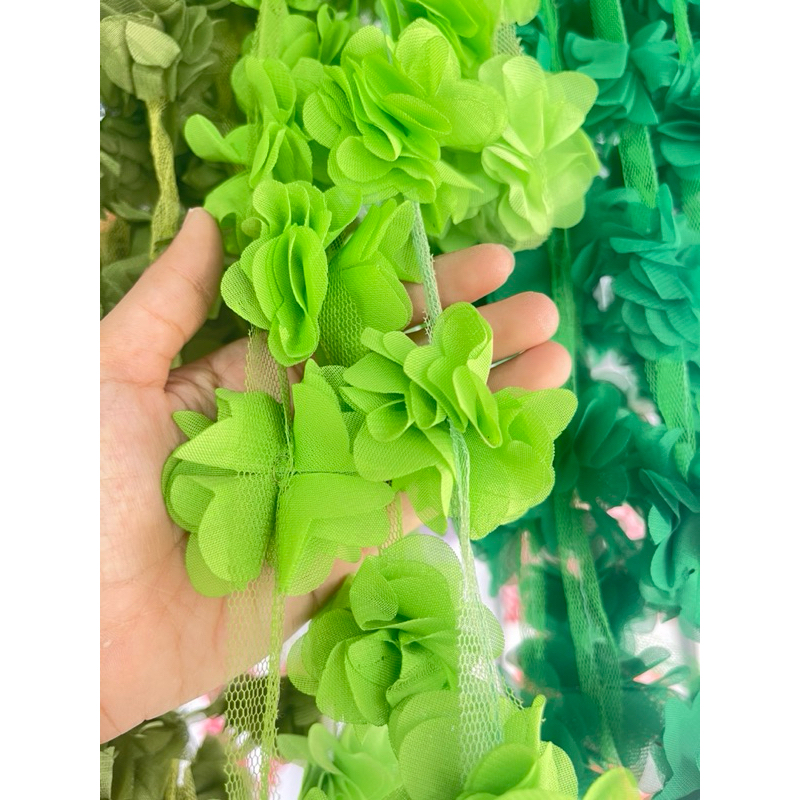 Bunga kertas/frill /bunga aksesoris baju ukuran besar (harga/Lusin & 1/2Lusin)