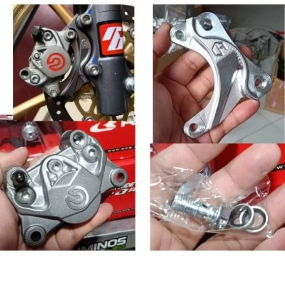Breket Kaliper SET Brembo 2 Piston Yamaha 125Z Jupiter Z Disk 260 270 290 300 Mm