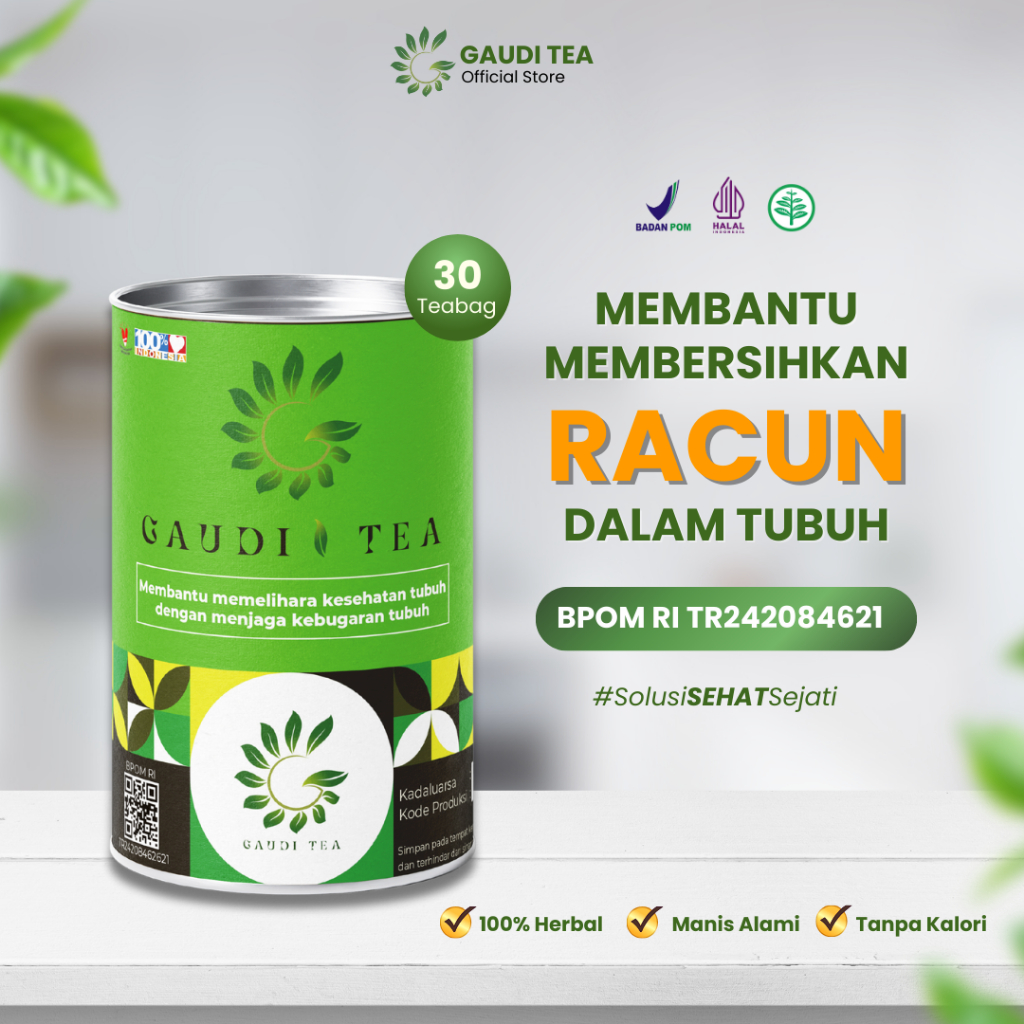 

GAUDI TEA Teh Herbal Detox 30 Kantong Membuang Racun Dalam Tubuh dan Melancarkan Pencernaan