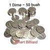 Obral Coin 1 Dime Murrey - 17.9 mm - Eceran 1 buah - Koin Logam Billiard Bilyar
