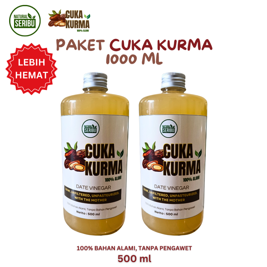 

Paket Cuka Kurma 100% Original 1000 ml - Premium untuk Diet, Detox, Kesehatan Jantung & Kulit