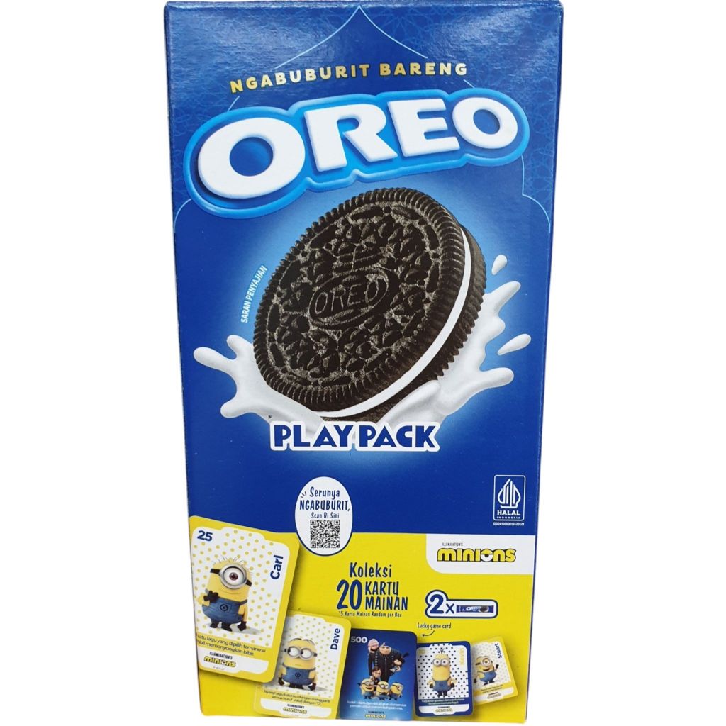 

Biskuit Oreo Playpack Free Kartu 5 Kartu Minion 239,2 gram