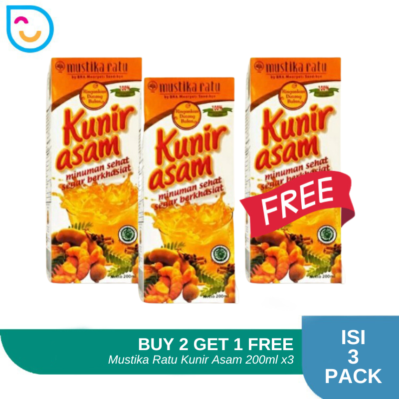 

Beli 2 Gratis 1 Mustika Ratu Minuman Kunir Asam 200 ml - Jamu Tradisional