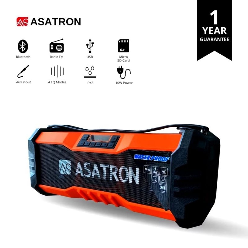 ASATRON R-1720 USB SPEAKER PORTABLE BLUETOOTH RADIO FM 100% ORI