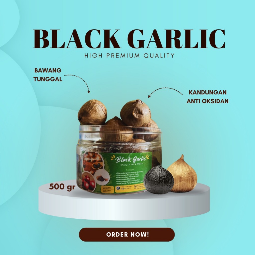 

BLACK GARLIC BAWANG HITAM TUNGGAL BAWANG LANANG KARISTA HERBAL 500GR