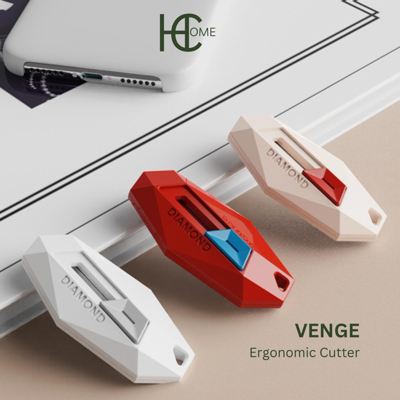 

Hecca VENGE Cutter Mini Ergonomi Ergonomic Lucu Pisau Kecil Pemotong Kertas Portable