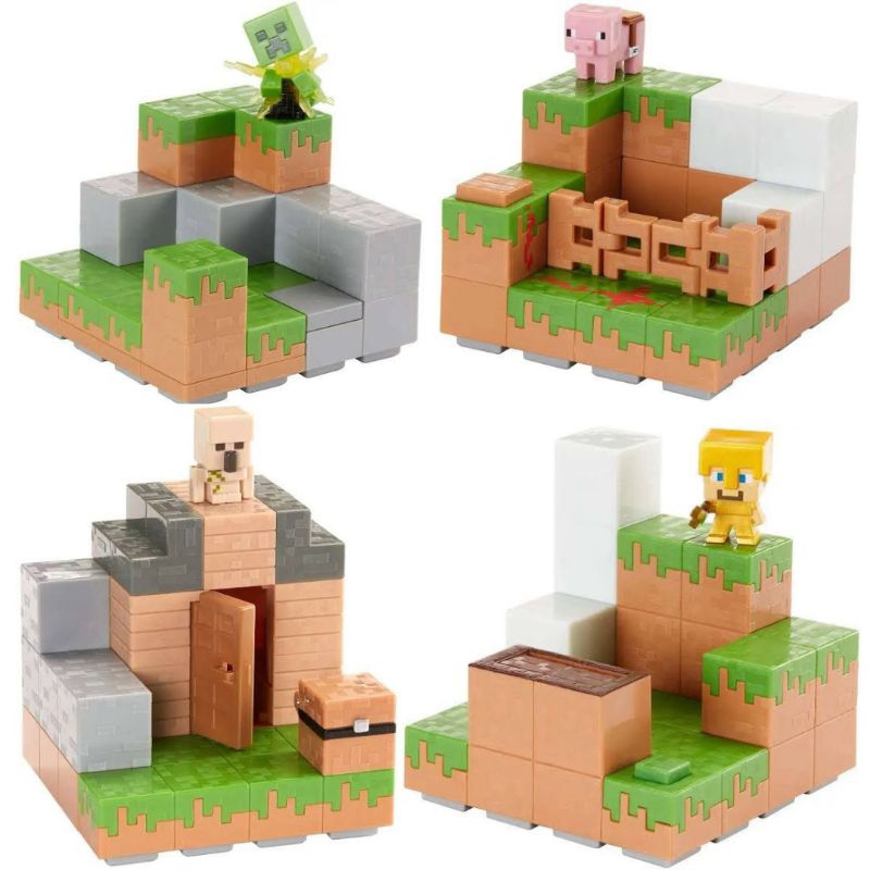 MATTEL Minecraft Plains Biome Collection Random Box Mine Craft Figur Figure Playset [ Redstone Ranch