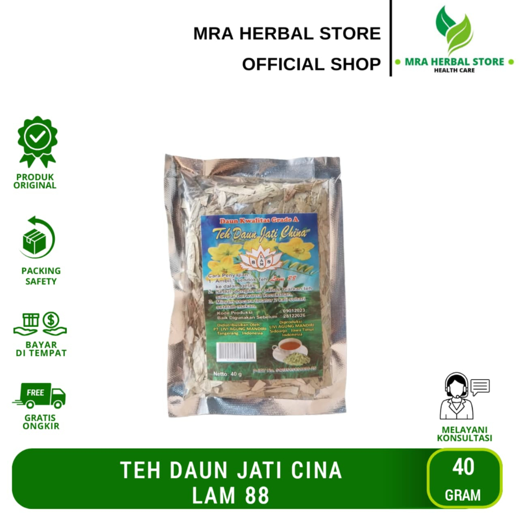 

Jati Cina Curah Lam 88 Sliming Leaf 40 Gr | Minuman Herbal Daun Jati Cina