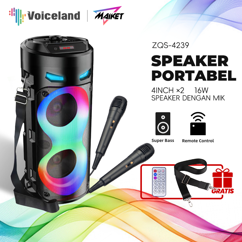 Maiket Speaker Bluetooth Karaoke Besar Super Bass Polytron Protable Wireless Salon Aktif 100%