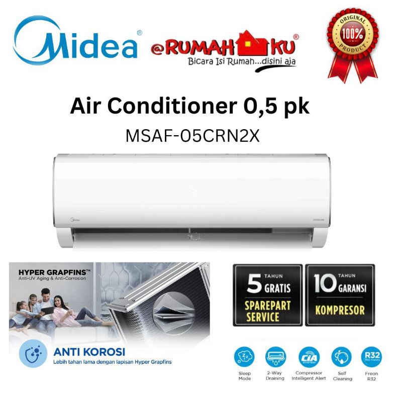 Ac Midea 1/5PK Standar - MSAF-05CRN2X