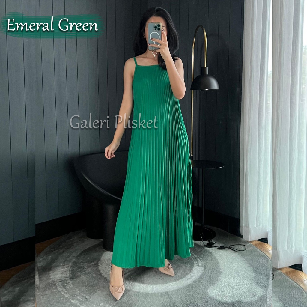 INNER PANJANG PLISKET TANPA LENGAN/DRES GAMIS PANJANG TALI SATU HYGET PREMIUM