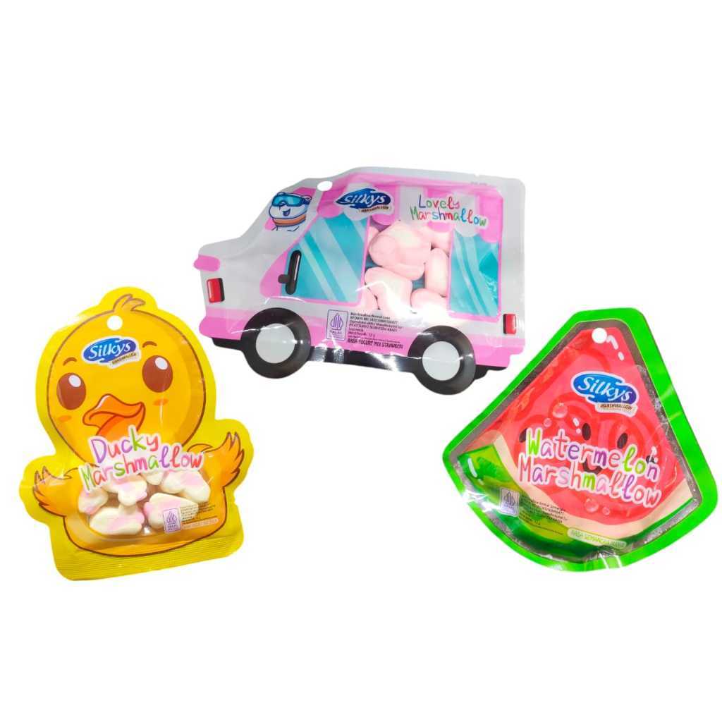 

SILKYS MARSHMALLOW 12gr ANEKA KARAKTER DUCKY WATERMELON LOVELY CAR BEBEK SEMANGKA MOBIL MURAH TERMURAH DISKON GROSIR ENAK SNACK CEMILAN ANAK MAKANAN RINGAN MARSH MALLOW MARSHMELLOW