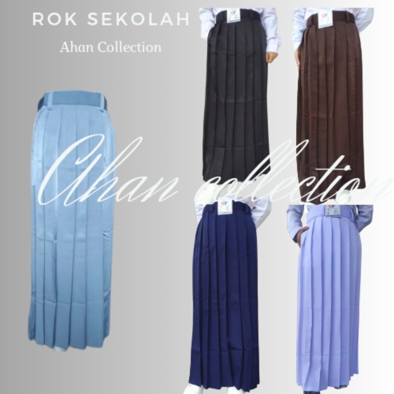 Rok sekolah panjang SMA SMP/ rok sekolah panjang abu hitam coklat hitam/ rok sekolah panjang rempel