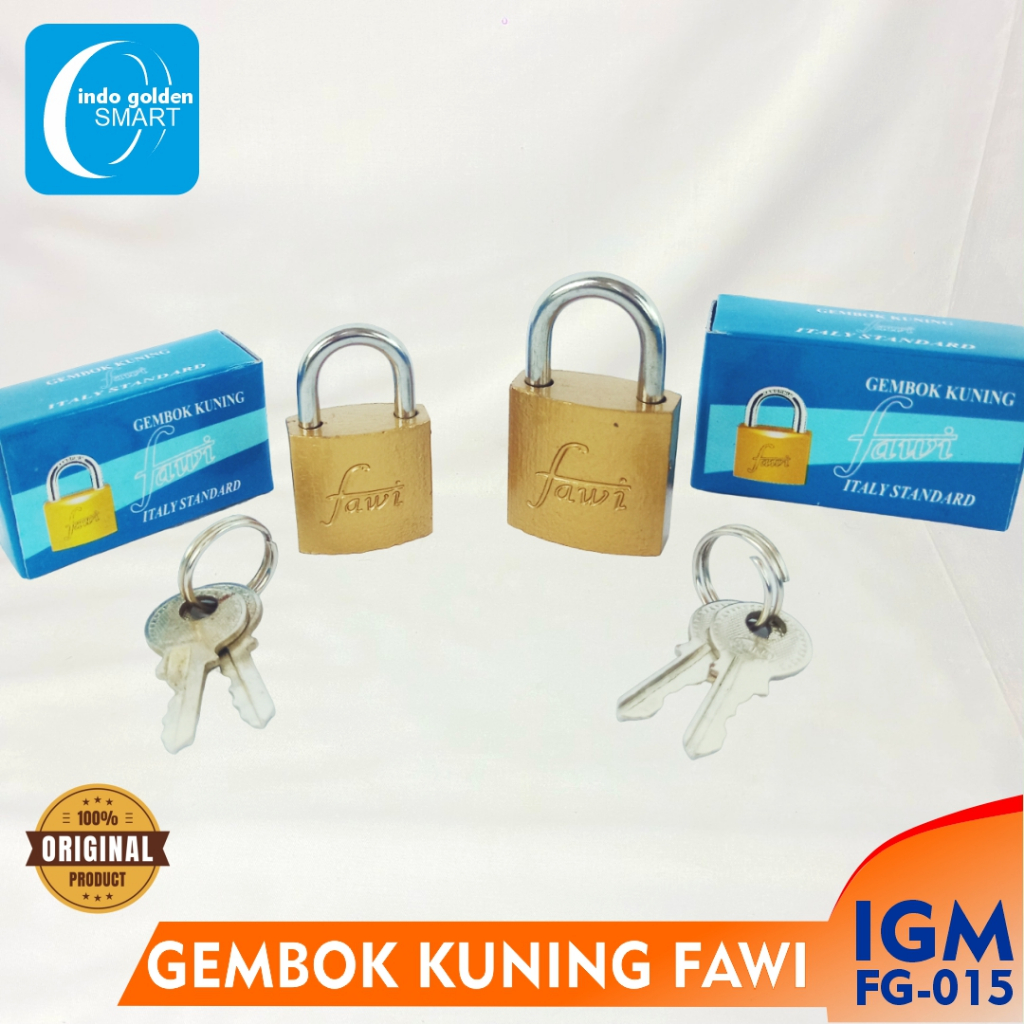 GEMBOK KUNING KECIL GEMBOK PINTU PEMILU FAWI 20mm 25mm FG-015