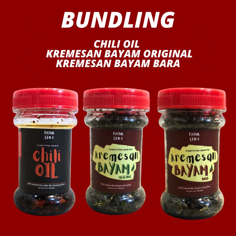 

Bundling Chili Oil Kremesan Bayam Ori dan Bara