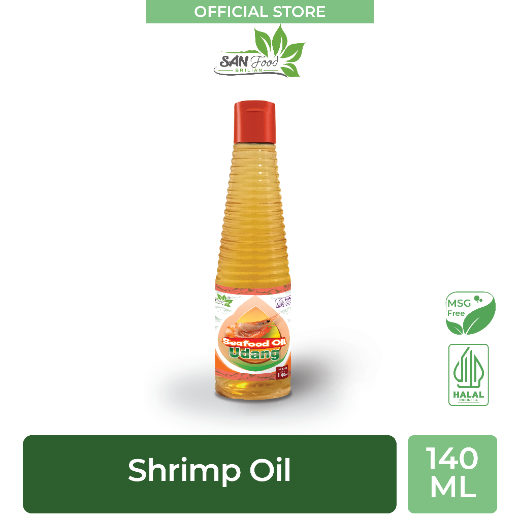 

Sanfood Indonesia Shrimp Oil 140ml Minyak Udang Aromatik BB Booster Non MSG MPASI w22