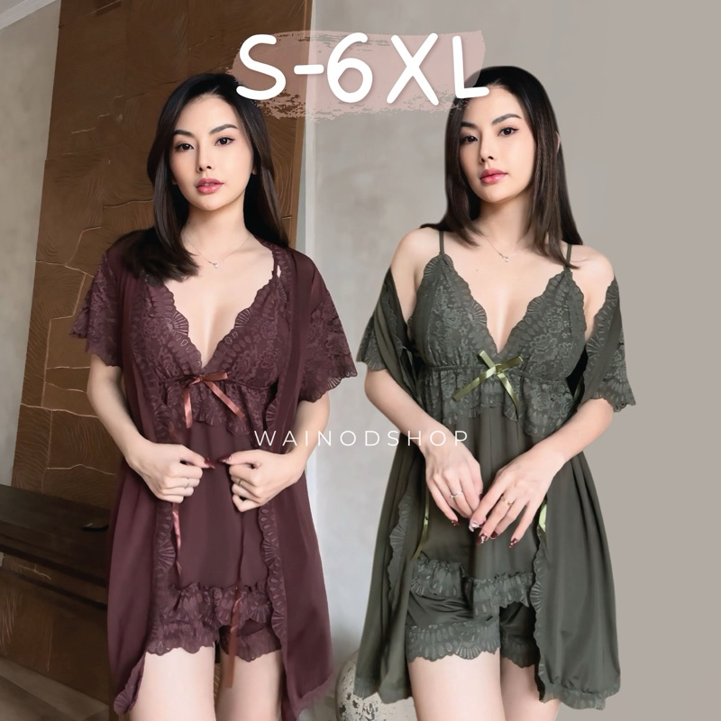 MADELINE S-2XL kimono lingerie set - WAINODSHOP