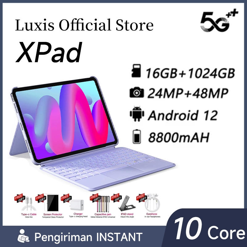 Luxis Tablet XPad (16GB+1024GB)11.6inch"lPS Screen Tablet Android 12 8800 mAh Dual Sim CardadvanTabl