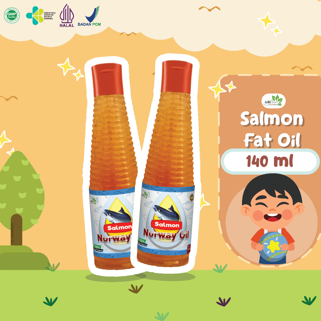 

Sanfood Indonesia Salmon Oil 140ml Minyak Ikan Salmon Aromatik BB Booster Non MSG MPASI w22