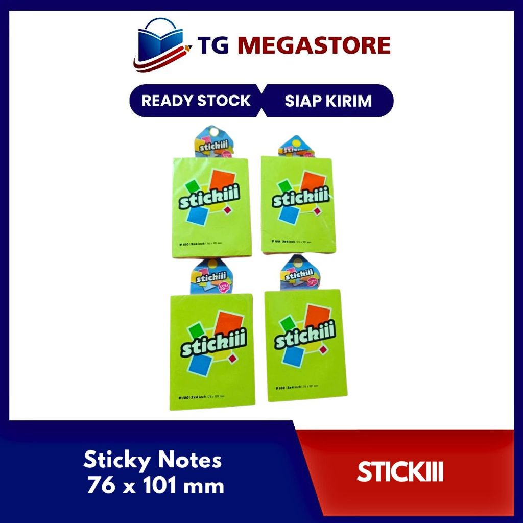 

Sticky Notes 76 x 101 mm ( Tumpuk 5 Warna ) 100 Sheets