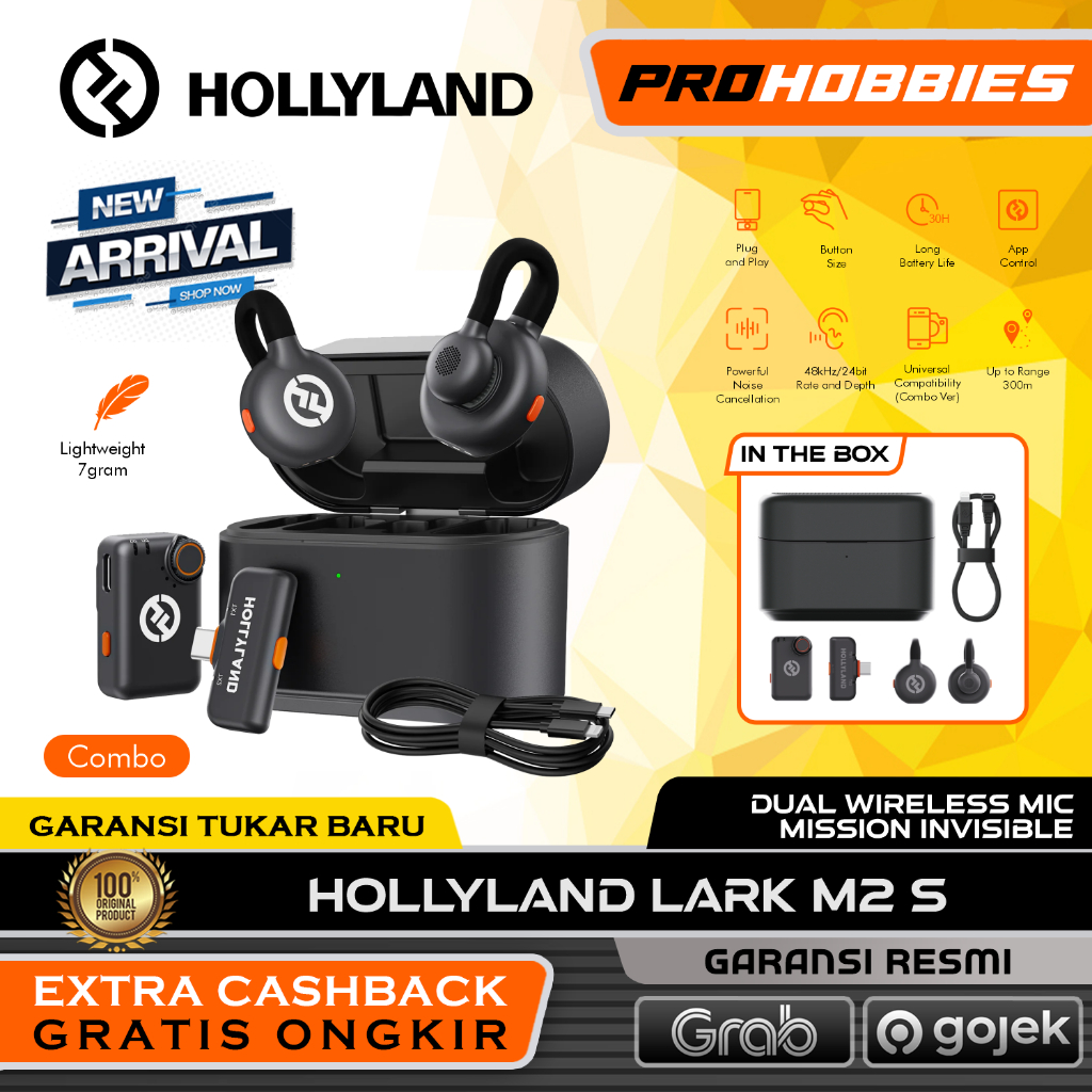 Hollyland Lark M2S Combo Wireless Mic Camera HP Lark M2 S