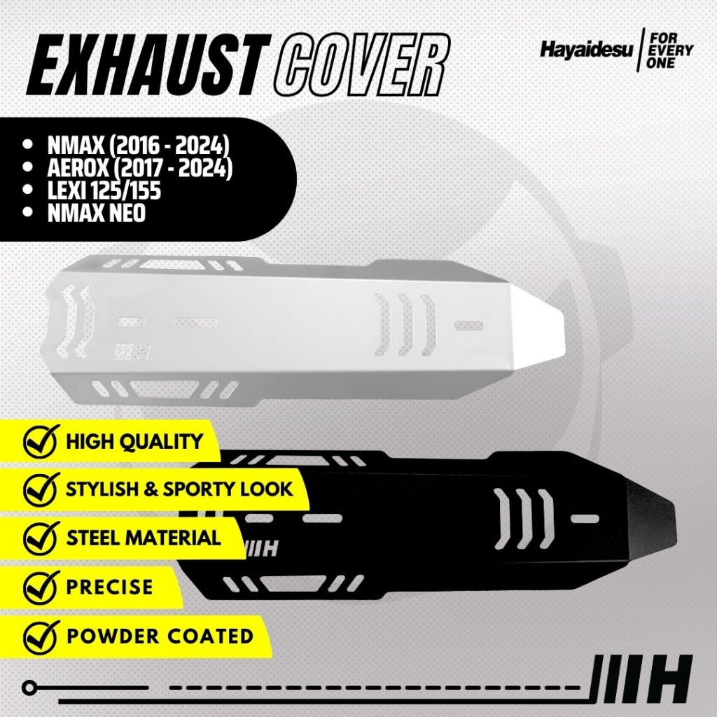 Hayaidesu EXHAUST COVER LEXI Tameng Pelindung Knalpot Motor LEXI 125 Old & LEXI 155