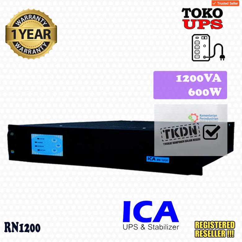 UPS ICA RN1200 1200VA 600 Watt Pure Sinewave Rackmount