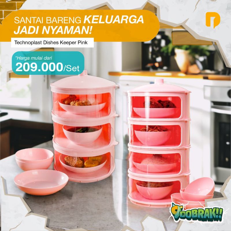 Tudung Saji Susun Technoplast Dishes Keeper