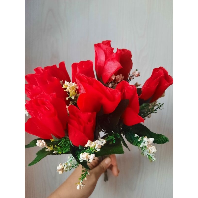 Bunga Plastik Artifisial Palsu Hias Mawar